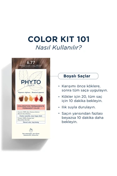 Phyto Color Amonyaksız Kalıcı Doğal Içerikli Bitkisel Saç Boyası 6.77 Kapüçino Kahve - 3