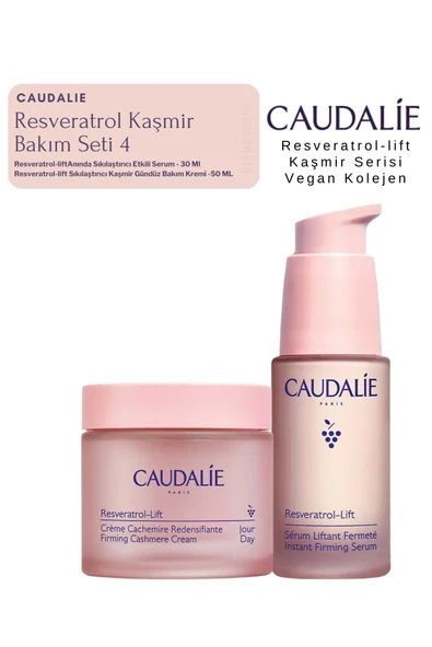Caudalie Resveratrol Kaşmir Bakım Seti 4 | Gündüz Krem - Serum Orijinal Boy Set ürün görseli 1