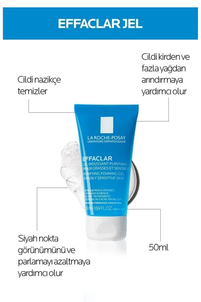 La Roche Posay Yağlı/Akneye Eğilimli Ciltler İçin  Tanışma Cilt Bakım Seti:Effaclar Yüz Yıkama Jel & Effaclar DuoM+ - Resim 2
