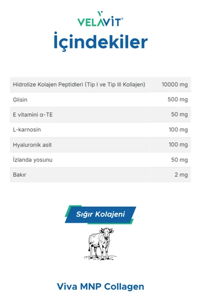Velavit Viva MNP Collagen 50 mg 30 Şase - Resim 2