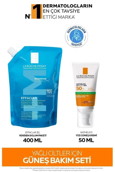 La Roche Posay Yağlı Ciltler İçin Güneş Bakım Seti:Effaclar Jel Yeniden Dolum Paketi&Anthelios Yüz Güneş Kremi ürün görseli 1