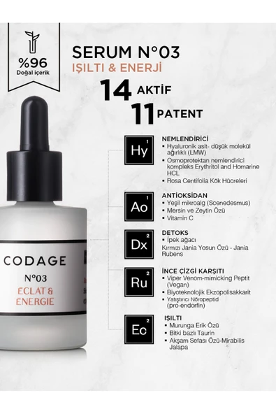 Codage Radiance & Energy Sparkle & Energy N°03 Serum 30 ML DKÜRÜN1267 - Resim 2