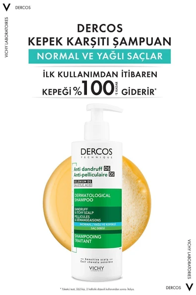 Vichy Dercos Normal/Yağlı Saçlar İçin Saç Bakım Seti: Kepek Karşıtı Şampuan& Mineral Soft Bakım Şampuan - 2