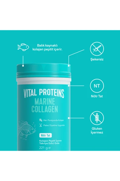 Vital Proteins Marine Kolajen Balık Kolajeni Tip 1 - 2’li Paket | Cilt Ve Eklem Için 221 gr X2 - Resim 3