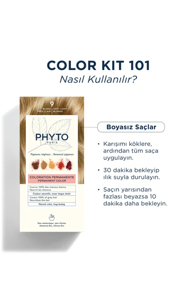 Phyto Color Bitkisel Amonyaksız Kalıcı Doğal Içerikli Bitkisel Saç Boyası 9 Açık Sarı - 4