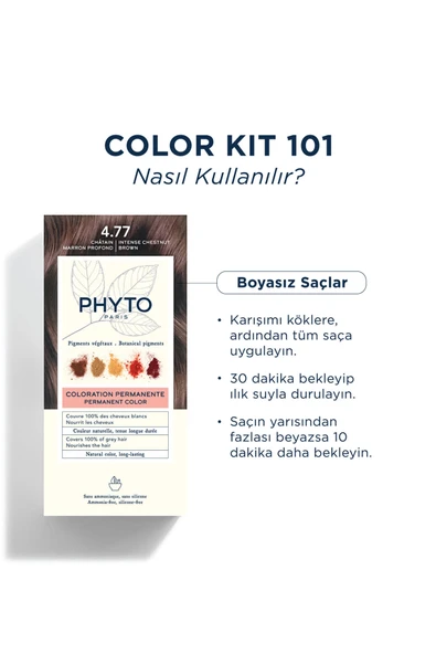Phyto Color Amonyaksız Kalıcı Doğal Içerikli Bitkisel Saç Boyası 4.77 Yoğun Kestane Bakır - 3