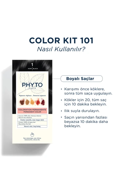 Phyto Phytocolor 1 Siyah Amonyaksız Kalıcı Bitkisel Saç Boyası - 3