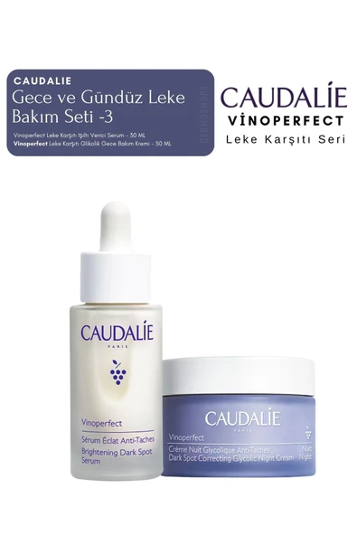 Caudalie Vinoperfect Leke Bakım Seti -3 | GECE KREMİ & SERUM Orijinal Boy