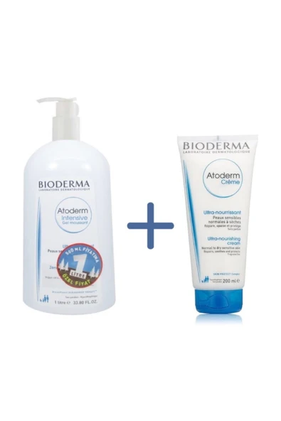 Bioderma Atoderm Intensive Foaming Gel 1L + Bioderma Atoderm Cream 200 ml 340156091280735 ürün görseli 1