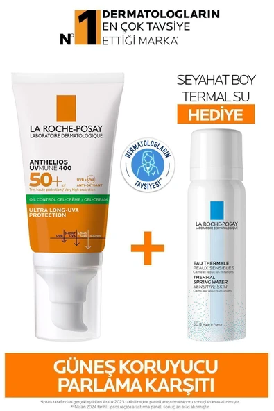 La Roche Posay Parlama Karşıtı Cilt Bakım Seti: Yağlı Ciltler İçinAnthelios Oil Control Gel Cream &Termal Su 50ML