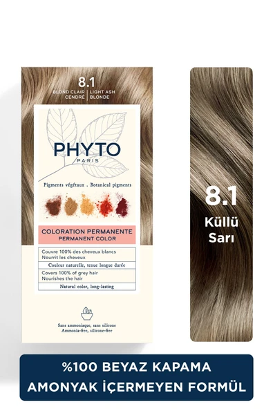 Phyto Color Amonyaksız Kalıcı Doğal Içerikli Bitkisel Saç Boyası 8.1 Küllü Sarı