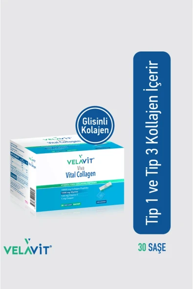 Velavit Viva Vital Collagen 30 Toz Saşe 10.000 Mg, Ekstra Glisinli Kollajen