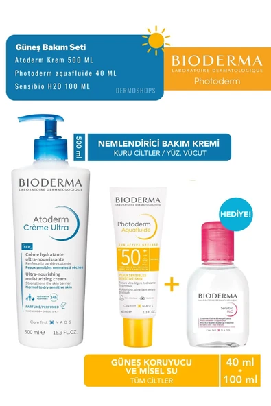 Bioderma Günlük Güneş Temel Bakım Seti | Güneş Korucuyu Temizleyici Nemlendirici Bakım Set DShops