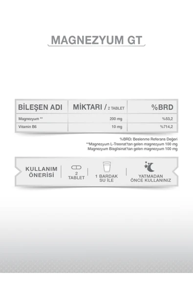 goodday Magnesıum Plus Gt (MAGNEZYUM BİSGLİSİNAT - L-TREONAT) & P5p 30 Tablet - 4