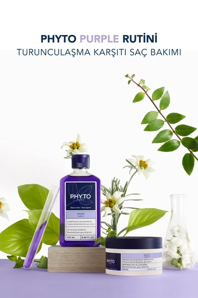 Phyto Purple Onarıcı Mor Maske 200ml Kadın – Sarı, Gri Ve Beyaz Saçlar Soğuk Tonları Canlandırıcı Bakım - 2