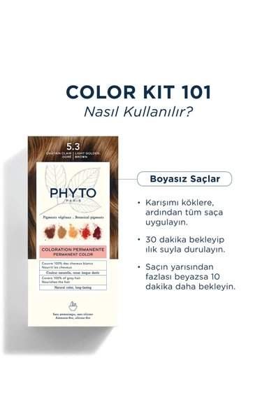 Phyto Color Amonyaksız Kalıcı Doğal Içerikli Bitkisel Saç Boyası 5.3 Açık Kestane Dore - 4