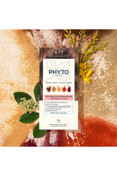 Phyto Color Amonyaksız Kalıcı Doğal Içerikli Bitkisel Saç Boyası 6.77 Kapüçino Kahve - 5