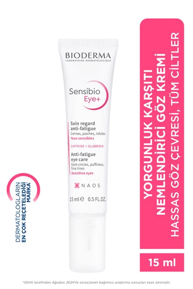 Bioderma Sensibio Eye+ Hassas Göz Çevresi Koyu Halka ve Kırışıklık Karşıtı Nemlendirici Göz Bakım Kremi 15 ml
