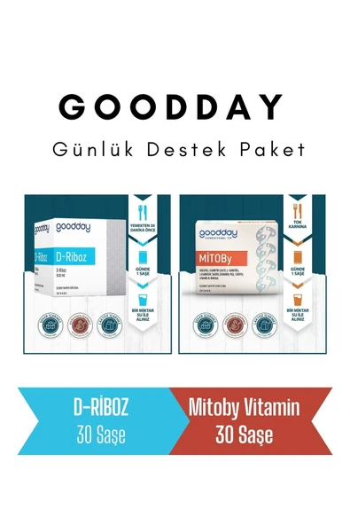 goodday Günlük Destek Paket | D-Riboz 30 Saşe & Mitoby 30 Saşe Form ürün görseli 1
