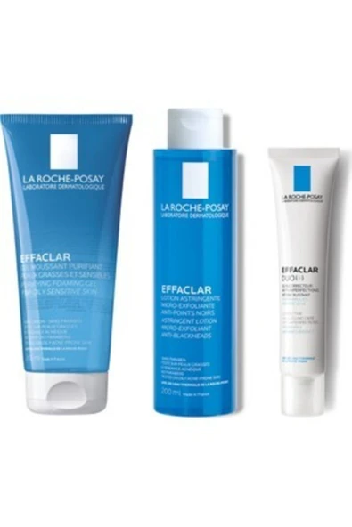La Roche Posay Akne Bakım Seti | Effaclar Jel 200ml Effaclar Tonik 200ml Effaclar Duo ( ) 40ml ürün görseli 1