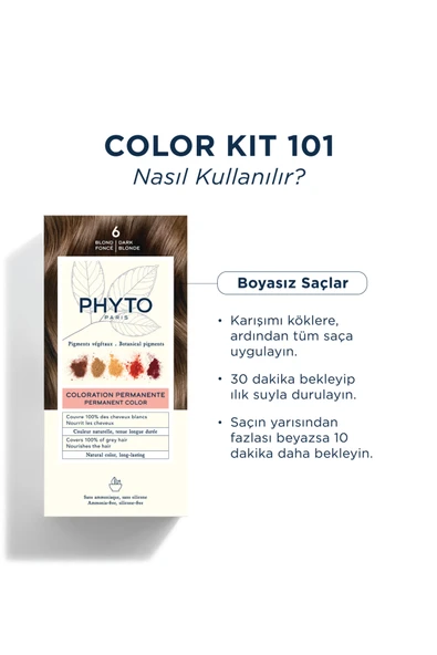 Phyto Color Amonyaksız Kalıcı Bitkisel Saç Boyası 6 Koyu Kumral - 4