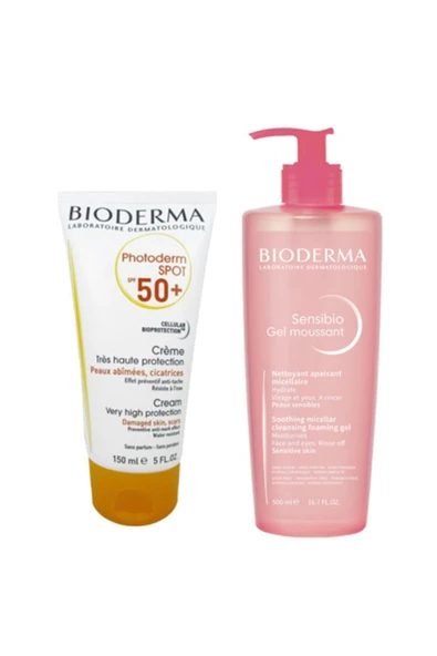 Bioderma Güneş Leke Bakım Seti | Photoderm Spot 150 ml - Sensibio Foam Jel 500 ml ürün görseli 1