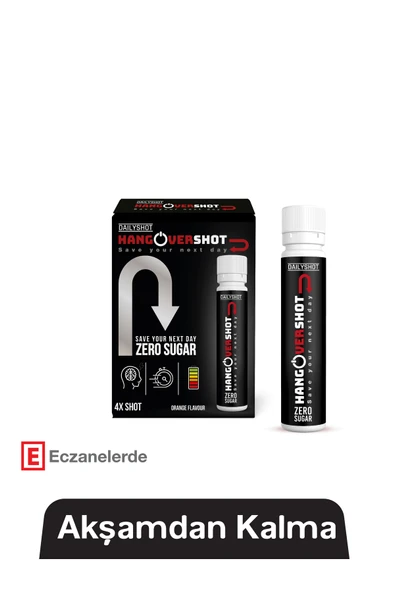HANGOVERSHOT 2. Kutu %50 Akşamdan Kalma, Hangover Shot Zero Sugar Bitkisel Destek 4'lü - 5
