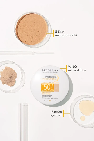 Bioderma Photoderm Mineral Compact Light SPF50+ Kapatıcı Etkili Güneş Koruyucu Kompakt Pudra 10 gr - Resim 5