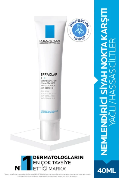 La Roche Posay Effaclar K (+) Nemlendirici Siyah Nokta Karşıtı- Yağlı/Hassas Ciltler İçin 40ml ürün görseli 1