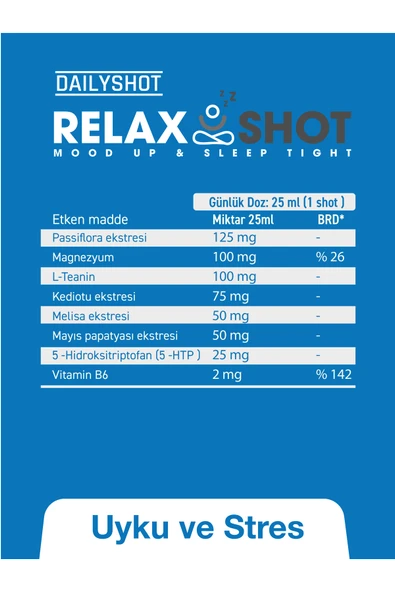 HANGOVERSHOT RelaxShot Stressiz ve Derin Uyku, Relax Shot Bitkisel Uyku Düzenleyici - Resim 7