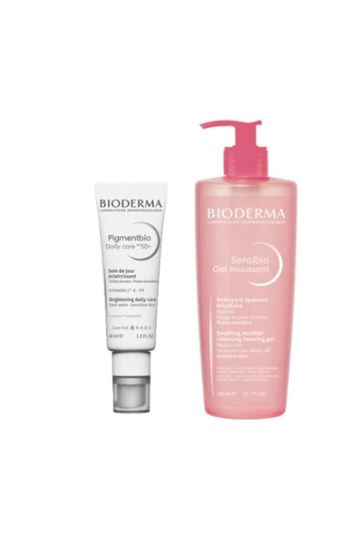 Bioderma Leke Bakım Seti 2 | Pigmentbio Gündüz Kremi + Sensibio Foam Jel Temizleme Set ürün görseli 1