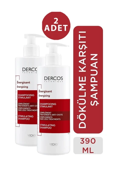 Vichy Dercos Energisant Şampuan Dökülme Karşıtı 400 ml 2 Adet