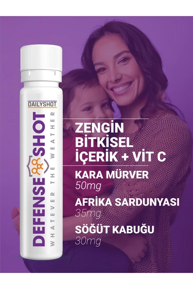 HANGOVERSHOT Defenseshot Soğuk Algınlığına Karşı Bitkisel Gıda Takviyesi, Defense Shot 7'li - Resim 4