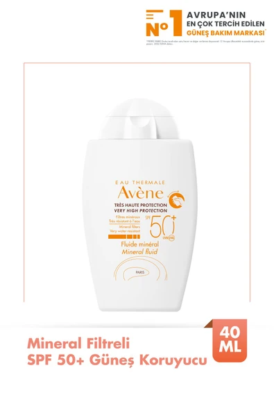 Avene Mineral Fluid SPF 50+ Hassas Ciltler için Ultra Hafif Güneş Kremi 40 ml ürün görseli