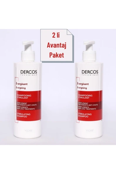 Vichy Dercos Energisant Saç Dökülmesine Karşı Şampuan 400 Ml 2 Li Avantaj Paket