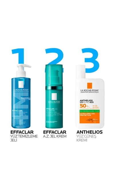 La Roche Posay Effaclar A.Z. %10 Azelaik Asit İçeren Sivilce & Sivilce İzi & Kırışıklık Karşıtı Jel Krem 40ml - Resim 8