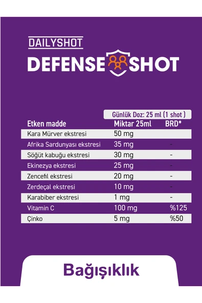 HANGOVERSHOT Defenseshot Soğuk Algınlığına Karşı Bitkisel Gıda Takviyesi, Defense Shot 7'li - Resim 7