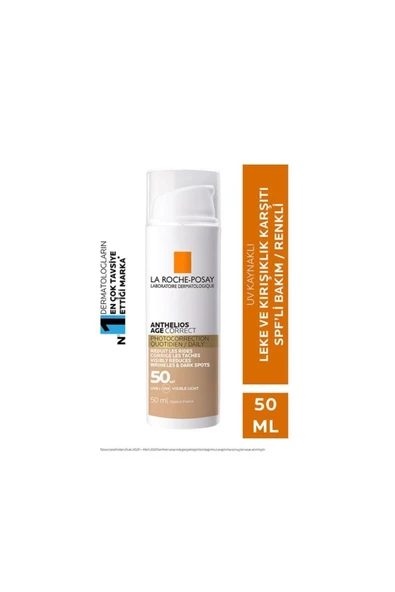 La Roche Posay Anthelios AGE CORRECT SPF 50 KIRIŞIKLIK VE LEKE KARŞITI RENKLİ GÜNEŞ KORUYUCU-50ML - Resim 2
