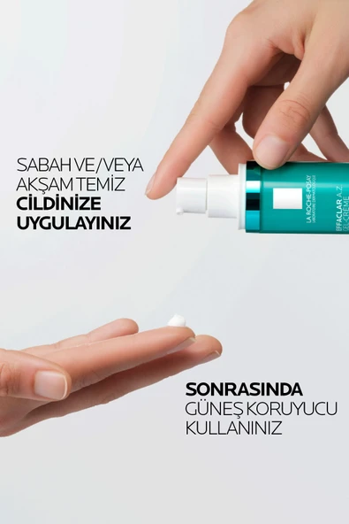 La Roche Posay Effaclar A.Z. %10 Azelaik Asit İçeren Sivilce & Sivilce İzi & Kırışıklık Karşıtı Jel Krem 40ml - Resim 6