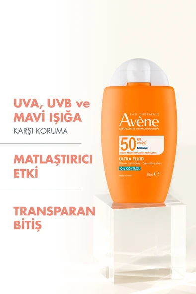Avene Ultra Fluid Oil Control Yağlı Ciltler İçin Ultra Hafif SPF 50 Güneş Kremi - Resim 2