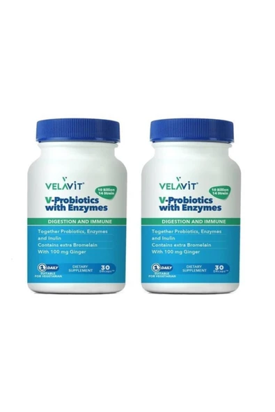 Velavit V-probiotics - With Enzymes 30 Tablet - 2 Adet