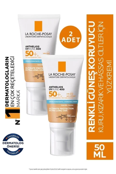 La Roche Posay Anthelios Uvmune 400 Tinted Spf50 50 ml 2 Adet ürün görseli 1