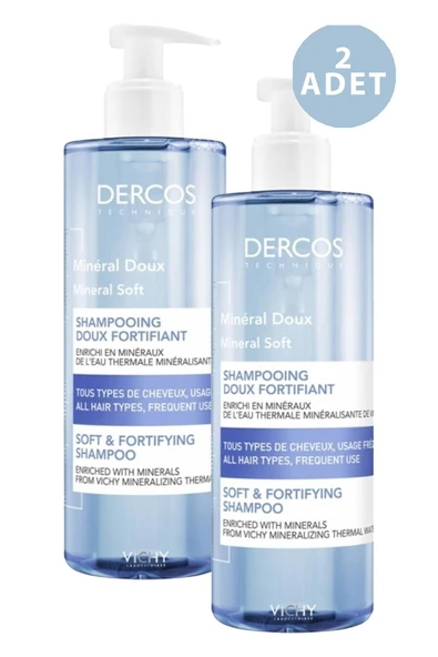 Vichy Dercos Mineral Soft Şampuan 400 ml 2 Adet