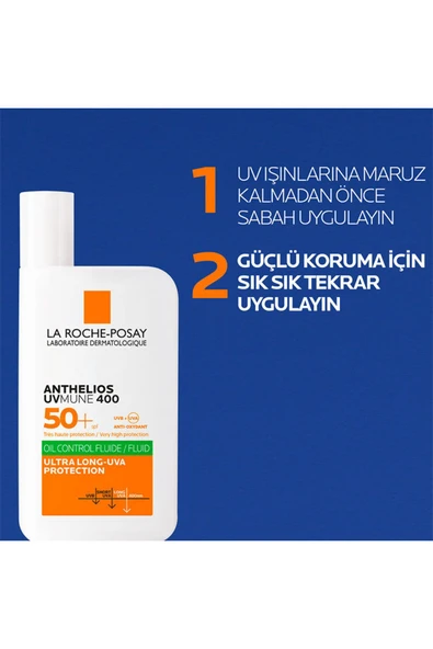 La Roche Posay Anthelios Uvmune400 Oil Control Fluide Spf50 Karma Ve Yağlı Için Yüz Güneş Kremi 50 - 4
