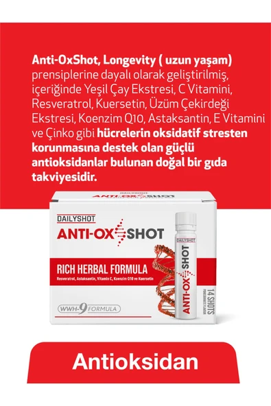 HANGOVERSHOT Antioxshot, Bitkisel Antioksidan Kompleks, Likit Antiox Shot, Resveratrol 14'lü - Resim 3