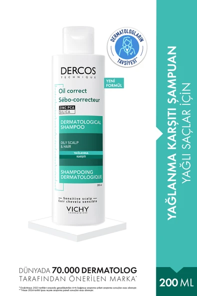 Vichy Dercos Oil Correct Yağlanma Karşıtı Şampuan 200 ml