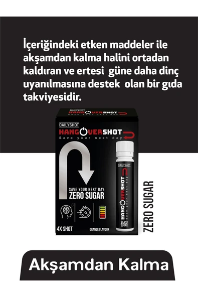 HANGOVERSHOT 2. Kutu %50 Akşamdan Kalma, Hangover Shot Zero Sugar Bitkisel Destek 4'lü - 6
