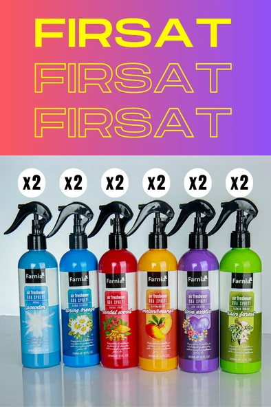 Farnia 12'li 6 Farklı Koku Oda Spreyi Fırsat Paketi Seti 12 Adet x 350 Ml - 2