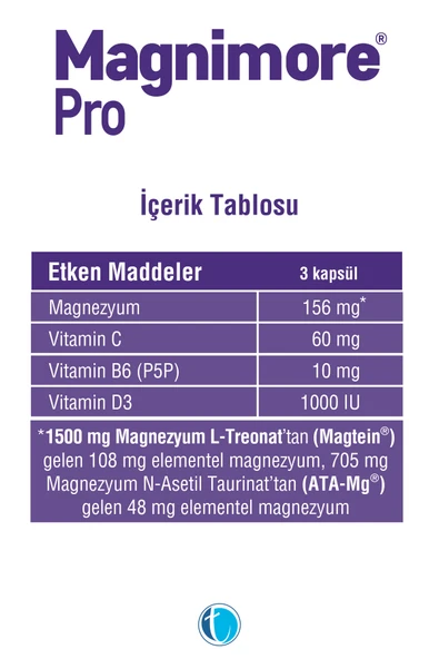 Magnimore Pro Magnezyum Ve Vitaminler Takviye Edici Gıda 90 Kapsül 8680133001628 - Resim 2