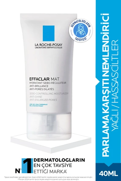 La Roche Posay Effaclar Mat Parlama Karşıtı Nemlendirici Krem 40 ml -Yağlı/Geniş Gözenekli Ciltler İçin